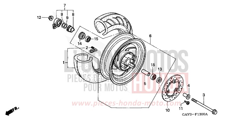 VORDERRAD von CB1300 Super Bold'or ABS VORTEX PURPLE METALLIC (RP140) von 1995